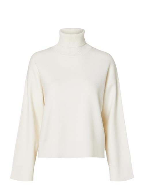 Se Selected Femme Slfkamma Ls Knit Roll Neck Noos Selected Femme White ved Booztlet