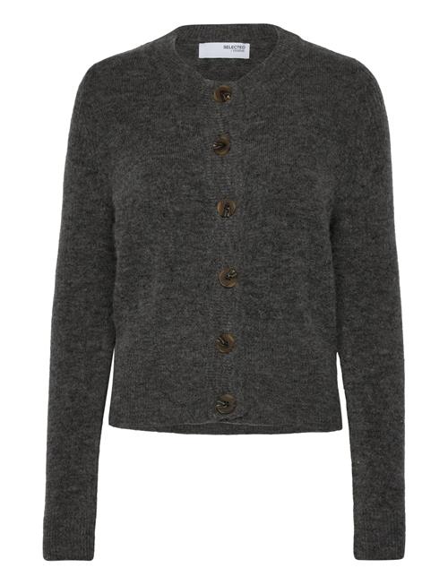 Slfsia Ras Ls Knit Cardigan Noos Selected Grey