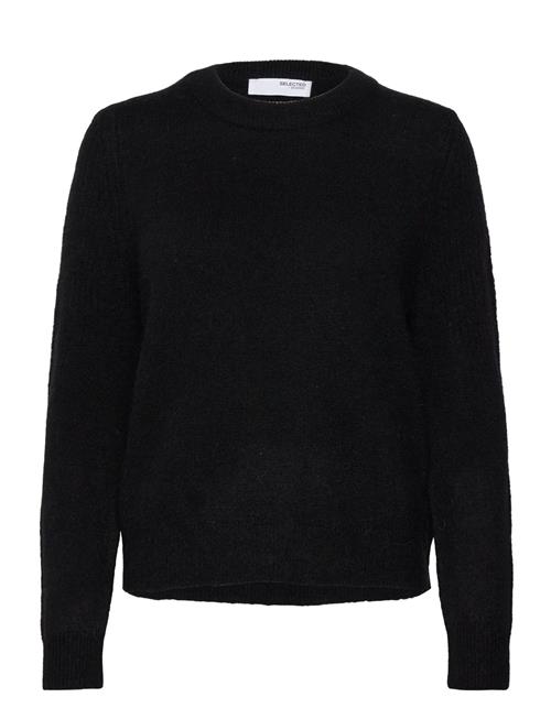 Selected Femme Slfsia Ras Ls Knit O-Neck Noos Selected Femme Black