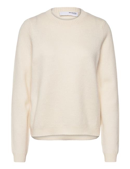 Se Selected Femme Slfana Ls Knit O-Neck Noos Selected Femme Cream ved Booztlet