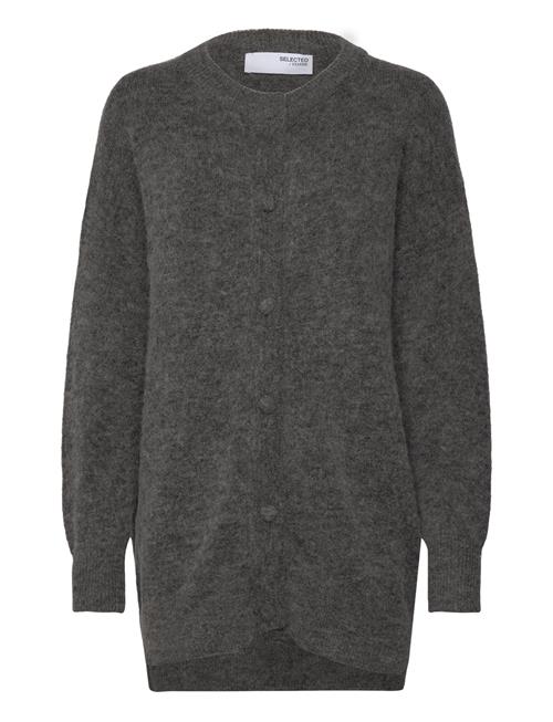 Slfsia Ras Ls Knit Long Cardigan Selected Grey