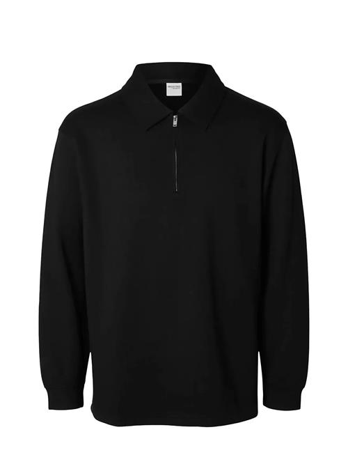 Slhrelax-Emanuel Soft Polo Zip Sweat Ex Selected Black