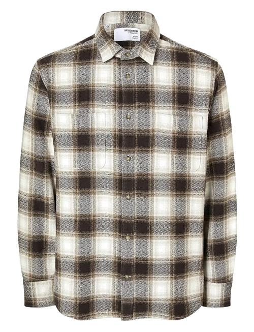 Slhregowen-Grindle Check Shirt Ls Selected Brown