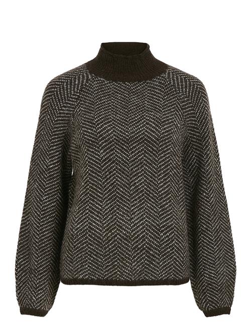 Se Vila Vilory High Neck L/S Knit Top - Noos Vila Brown ved Booztlet