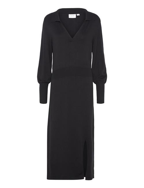 Vila Vicomfy L/S Collar Rib Knit Dress - Noos Vila Black