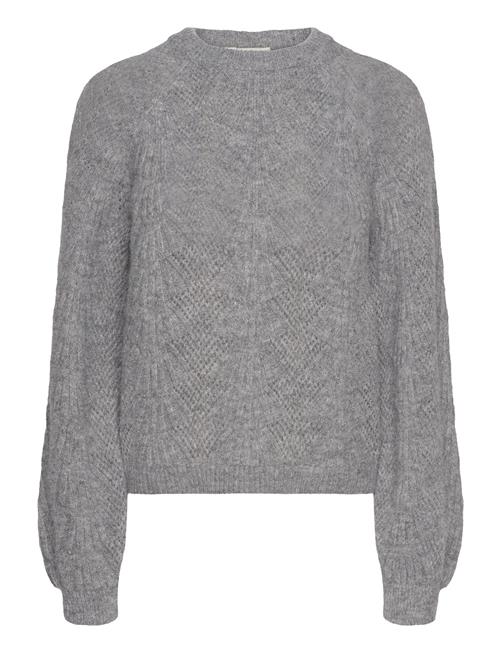 Object Objflora Re L/S Knit Pullover Noos Object Grey