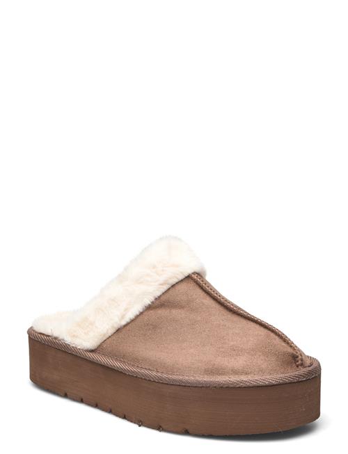 Se Pieces Pcnica Plateu Slipper Pieces Beige ved Booztlet