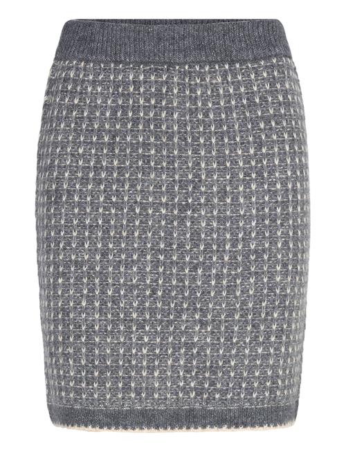 Slfsine Short Knit Skirt Selected Grey