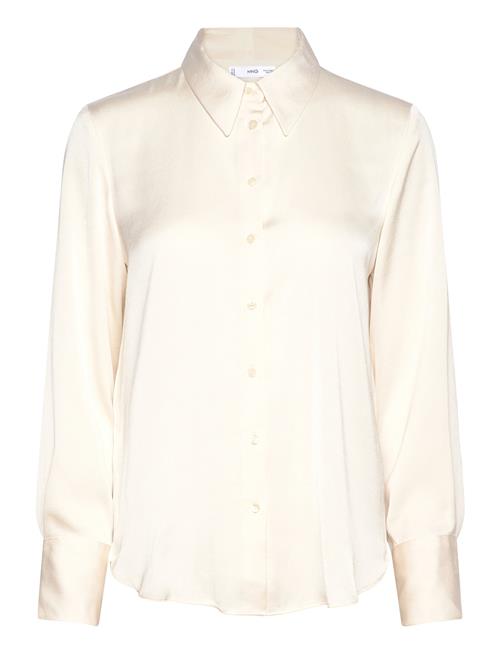 Mango Satin Finish Flowy Shirt Mango Cream