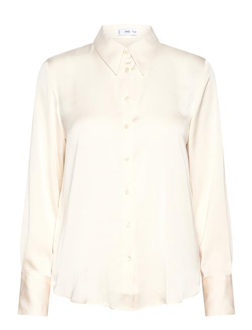 Mango Satin Finish Flowy Shirt Mango White