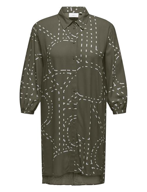 ONLY Carmakoma Carphoebe Life 3/4 Shirt Dress Aop ONLY Carmakoma Green