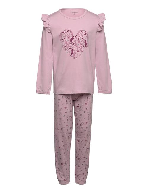 Minymo Pyjamas Ls Set Aop Minymo Purple