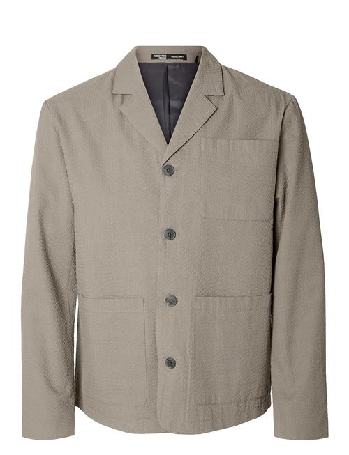 Slh-Smith Seersucker Hybrid Blz Selected Beige
