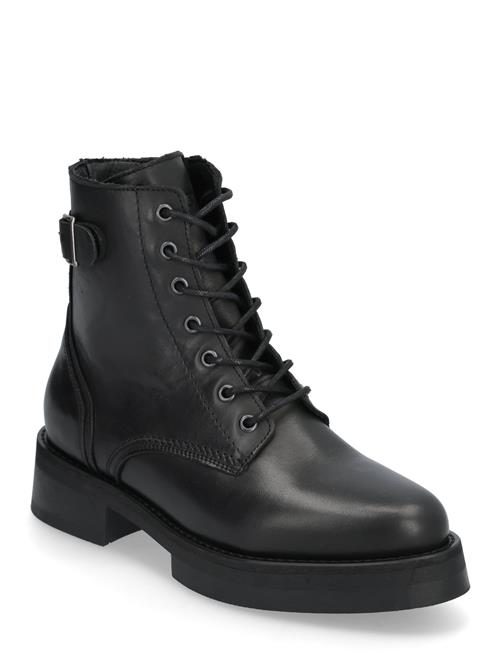 Bianco Biapanama Lace Up Boot Smooth Leather Bianco Black