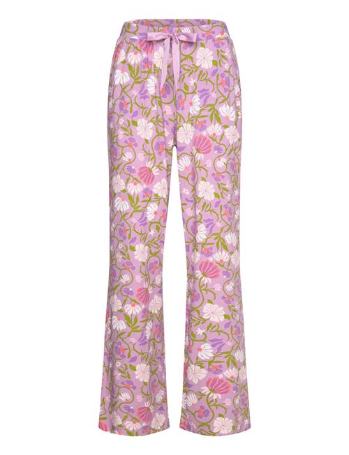 Hunkemöller Pant Jersey Str Flower Hunkemöller Pink