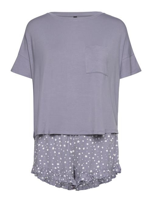 Se Hunkemöller Pj Short Loosefit Flowers Hunkemöller Grey ved Booztlet