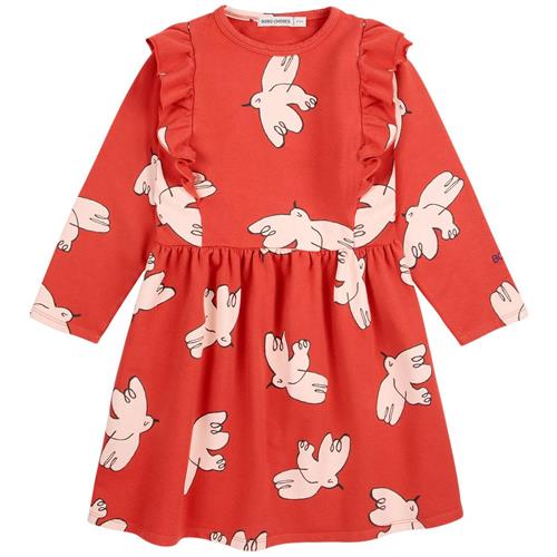 Se Bobo Choses Freedom Bird Mønstret Kjole Rød | Rød | 6-7 years ved Babyshop