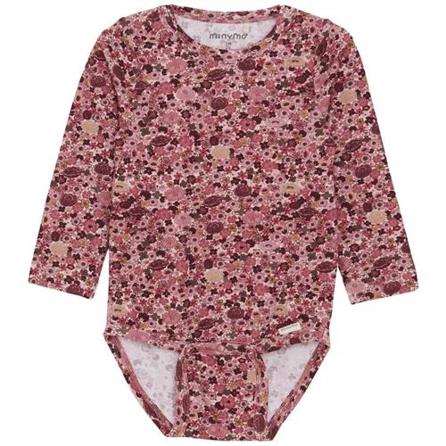 Minymo AOP Babybody Dusty Rose | Lyserød | 62 cm