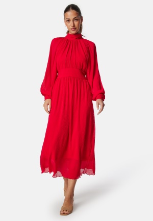 Se Bubbleroom Occasion Structured Bow Midi Dress Red 34 ved Bubbleroom