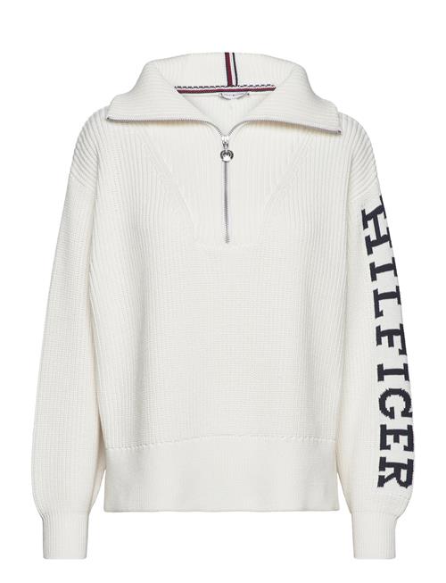 Tommy Hilfiger Placed Hilfiger 1/2 Zip Sweater Tommy Hilfiger White