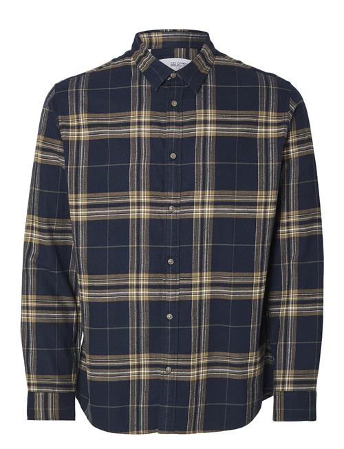Slhslimowen-Flannel Shirt Ls Noos Selected Navy