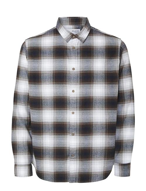 Slhslimowen-Brushed Shirt Ls Noos Selected White