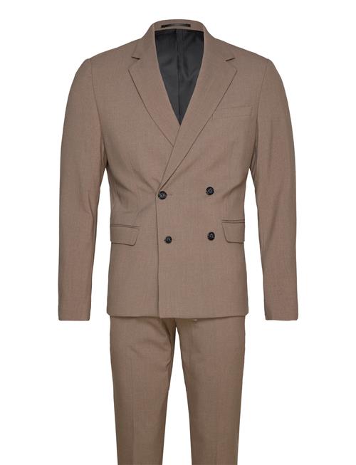 Se Lindbergh Plain Db Mens Suit Lindbergh Beige ved Booztlet