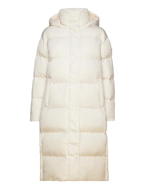 Superdry Longline Hooded Puffer Coat Superdry White