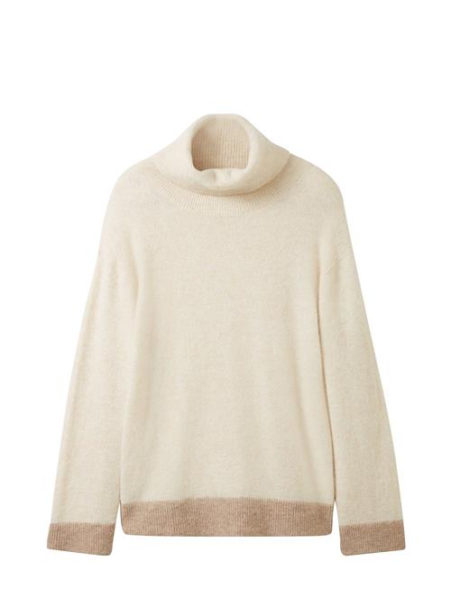 Se Tom Tailor Knit Pullover Contrast Parts Tom Tailor Cream ved Booztlet