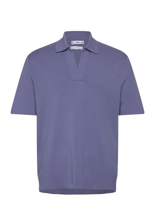 Mango Relaxed-Fit Knitted Polo Shirt Mango Blue