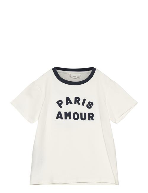 Contrast Neck T-Shirt Mango White