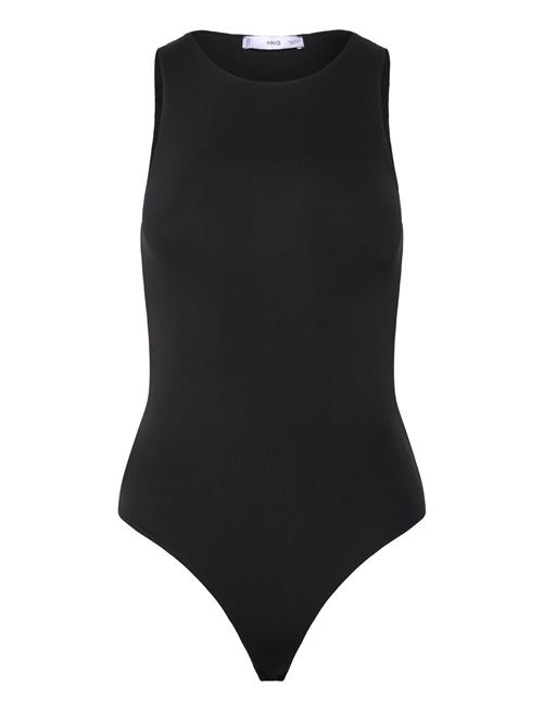 Mango Sleeveless Fitted Bodysuit Mango Black