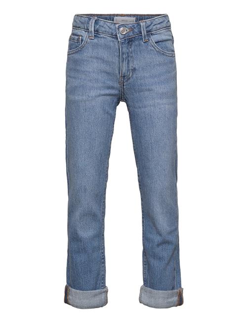 Mango Straight Jeans With Turn-Up Mango Blue