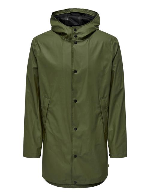 Se ONLY & SONS Onsluca Rain Coat Otw ONLY & SONS Green ved Booztlet