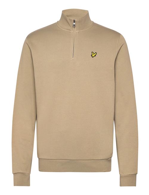 Se Lyle & Scott Loopback Quarter Zip Sweat Lyle & Scott Beige ved Booztlet