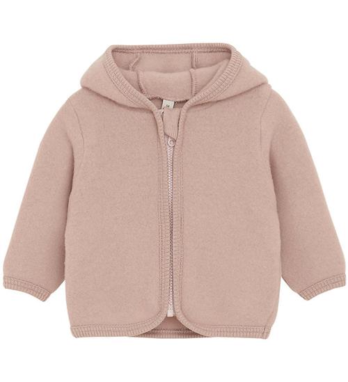 Se Huttelihut Cardigan - Uldfleece - Mahogany Rose m. Ã?rer ved KidsWorld