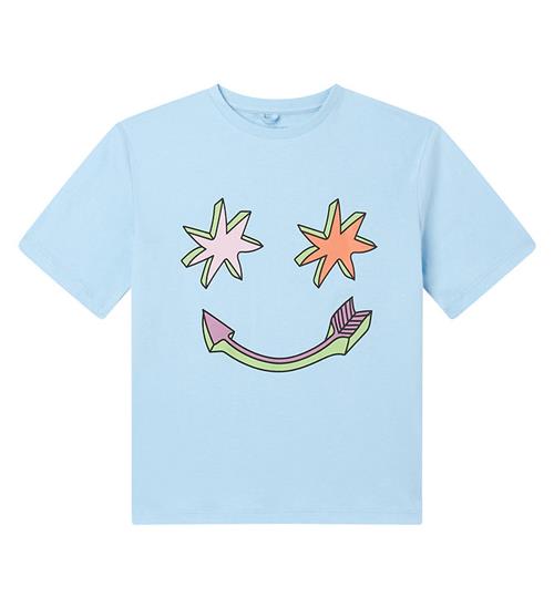 Se Stella McCartney Kids Stella McCartney Kids T-shirt - LyseblÃ¥ m. Stjerner ved KidsWorld