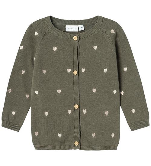 Se Name It Name It Cardigan - Strik - NbfBeheart - Dusty Olive ved KidsWorld