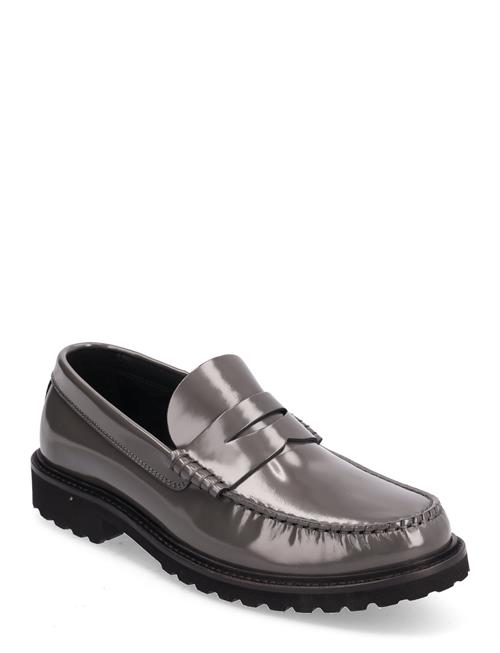 Garment Project Penny Loafer - Grey Polido Leather Garment Project Grey