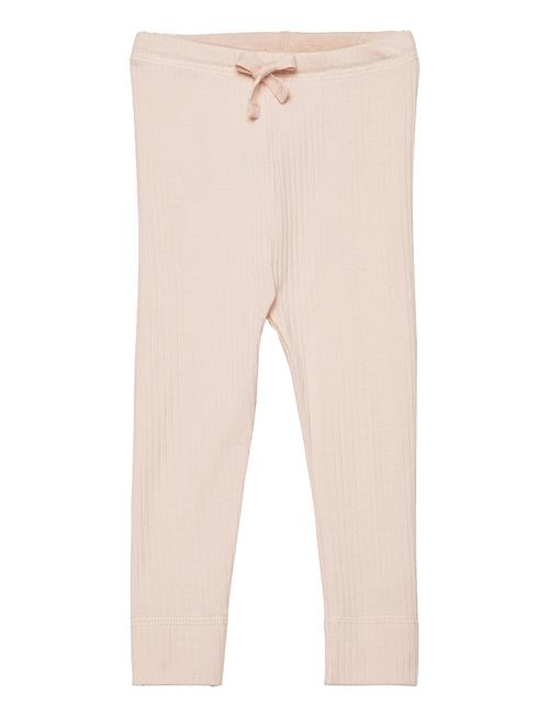 Copenhagen Colors Rib Jersey Leggings W. String Copenhagen Colors Pink