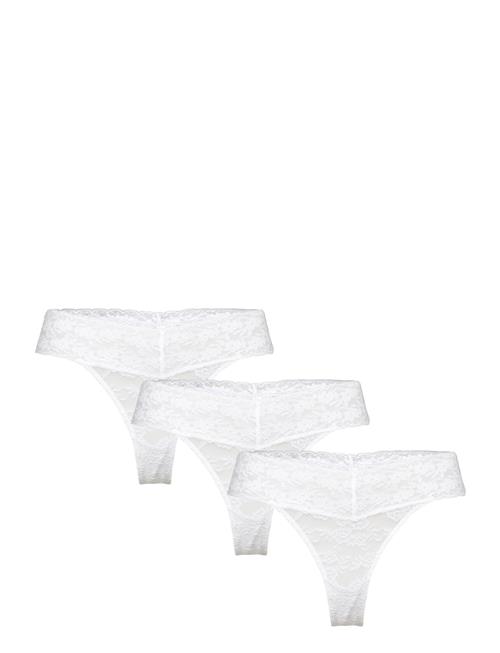 Lindex Brief Lacey Thong Low 3 Pack Lindex White