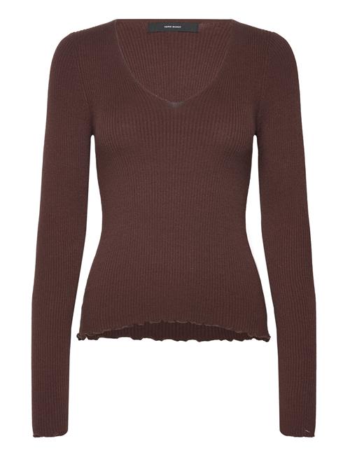 Vero Moda Vmevie Ls V-Neck Pullover Ga Noos Vero Moda Brown