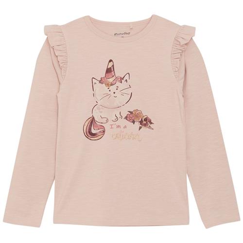 Se Minymo T-shirt Sepia Rose | Lyserød | 116 cm ved Babyshop