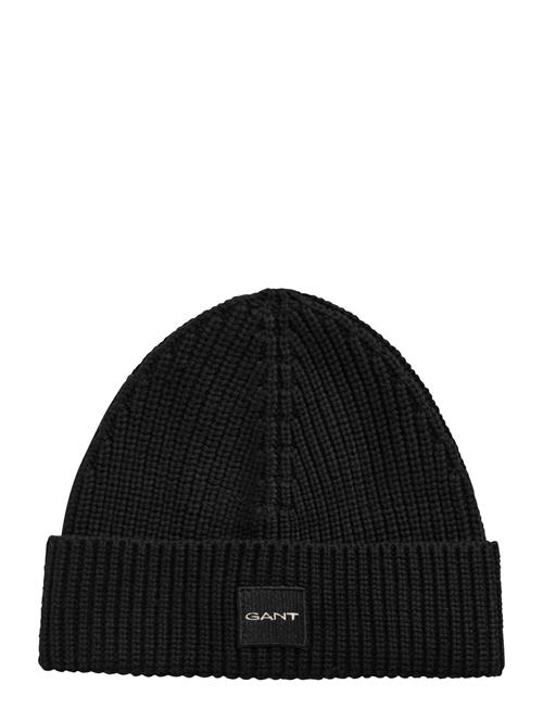 Se GANT Unisex. Cotton Rib Knit Beanie GANT Black ved Booztlet