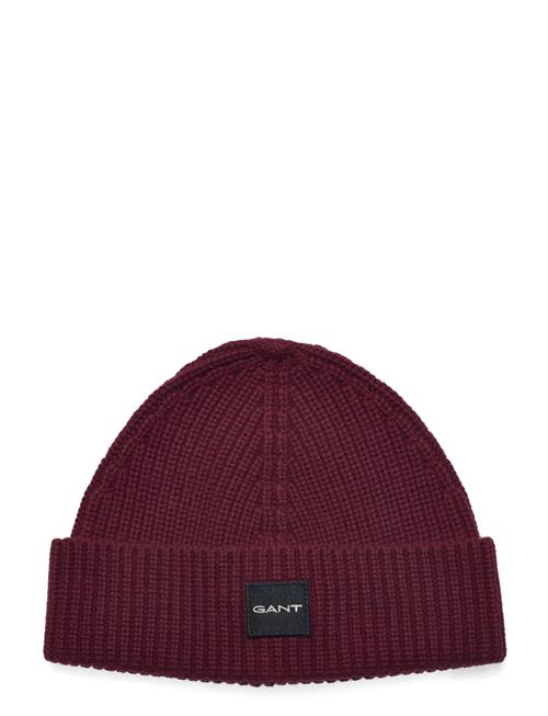 Unisex. Cotton Rib Knit Beanie GANT Burgundy