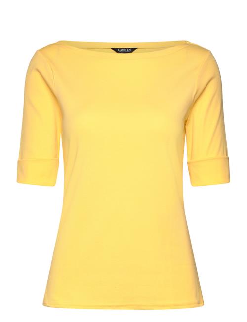 Lauren Ralph Lauren Cotton Boatneck Top Lauren Ralph Lauren Yellow