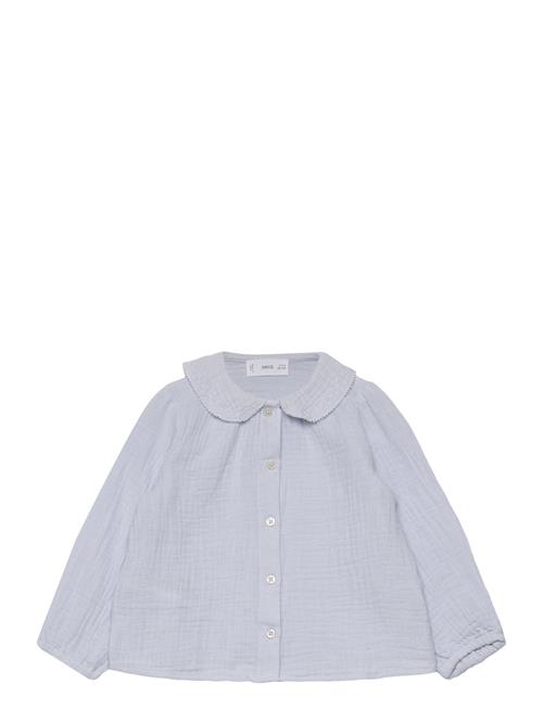 Mango Cheesecloth Cotton Blouse Mango Blue