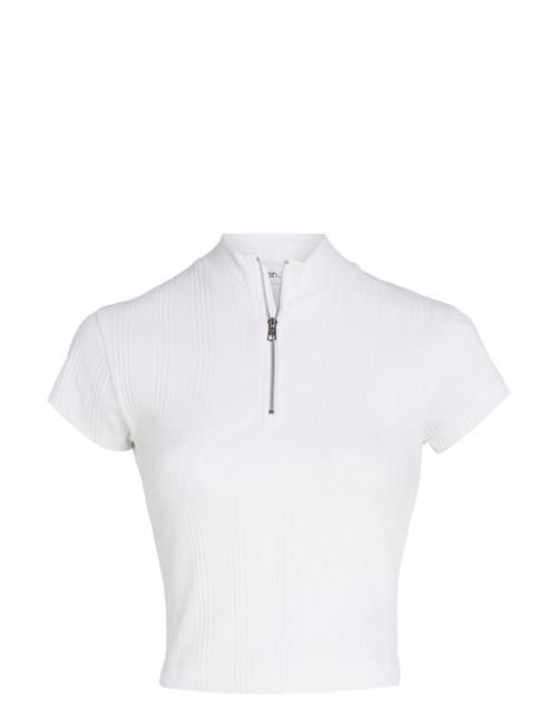 Se Calvin Klein Jeans Variegated Rib Half Zip Top Calvin Klein Jeans White ved Booztlet