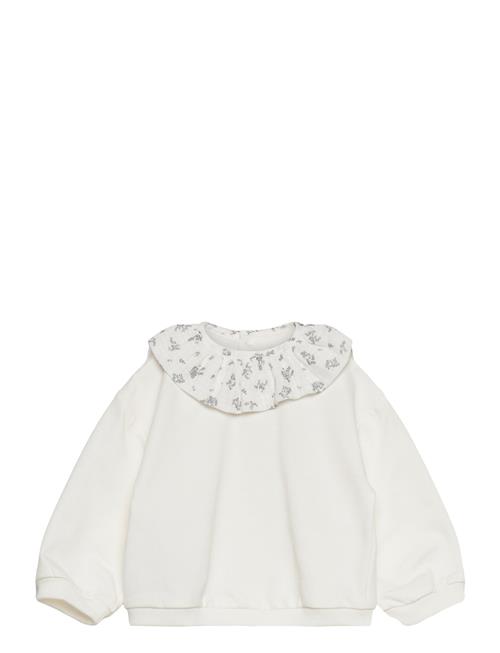 Mango Ruffle Cotton Sweatshirt Mango White