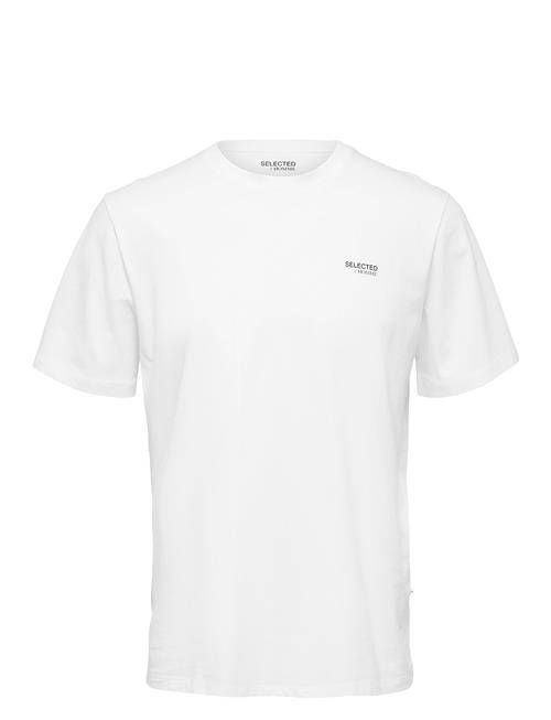 Se Selected Homme Slhaspen Logo Ss O-Neck Tee Noos Selected Homme White ved Booztlet